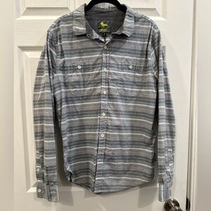 Modern Amusement Trig Chambray Men's Stripe Long Sleeve Button Up size M